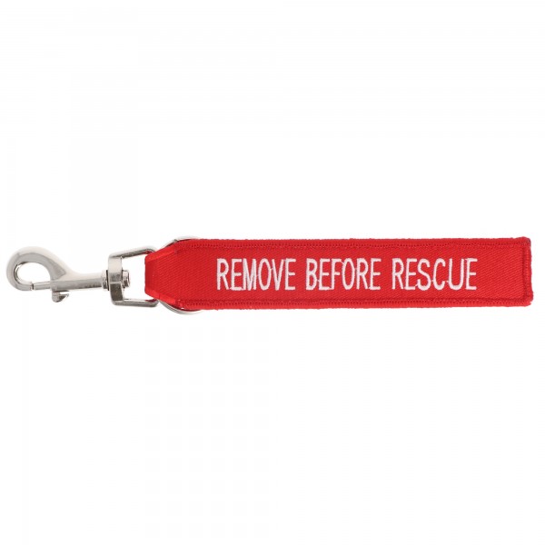 Tag met Remove before Rescue belettering voor brandweer, reddingsdiensten, 14,6 x 2,8 cm