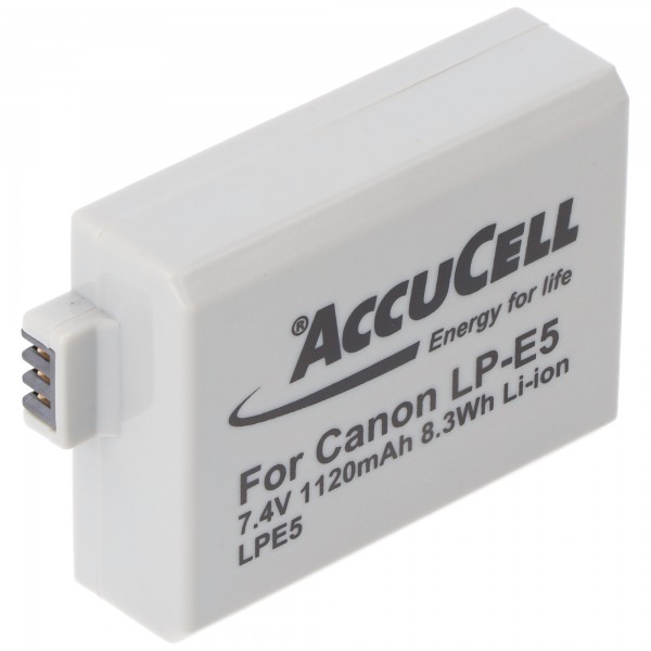 AccuCell-batterij geschikt voor Canon LP-E5, EOS 500D, EOS Rebel T1i