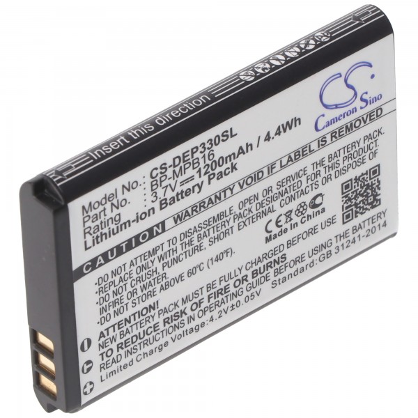 AccuCell-batterij geschikt voor Hagenuk Fono 3, BP-MPB16, DR6-2009, DR11-2009