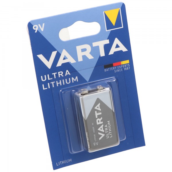 Varta lithiumbatterij 9 volt, U9VL, 6AM6, Varta 6122 E-Block