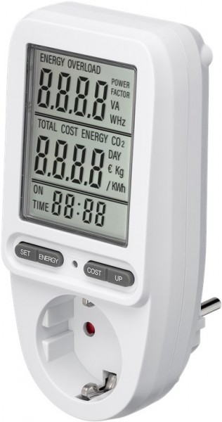 Digitale energiekostenmeter Pro, voor het meten van het stroomverbruik en de elektriciteitskosten van elektrische huishoudelijke apparaten