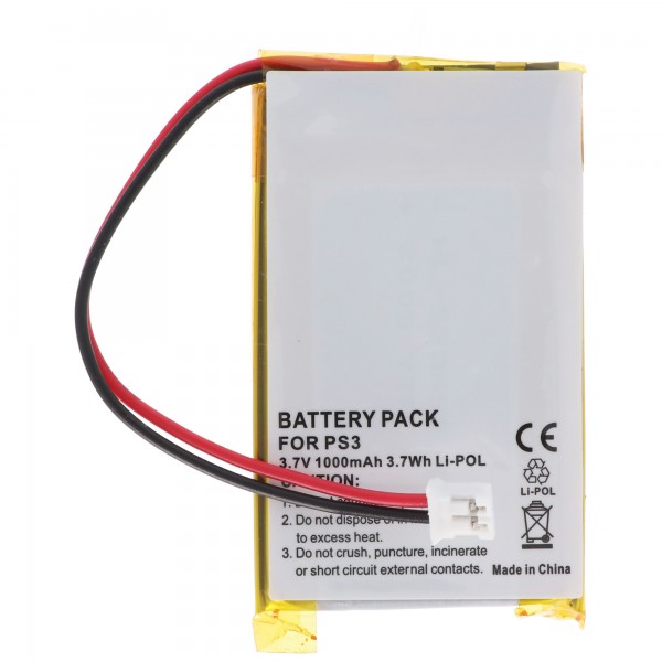 Batterij geschikt voor Sony PS3 SIXAXIS draadloze controllerbatterij LIS1359, LIP1359, 3,7 volt, 1000 mAh