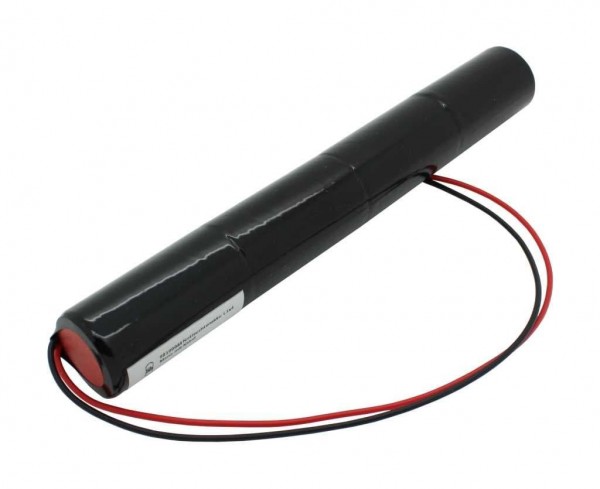 Batterij voor noodlicht NiCd 4.8V 4500mAh L1x4 Mono D met 200 mm kabel aan één zijde vervangt 4.8V batterij