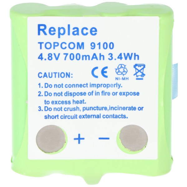 AccuCell-batterij geschikt voor Topcom Twintalker 9100 batterij TT9100, maar geen contact aan de achterkant! Daarom, absoluut de B