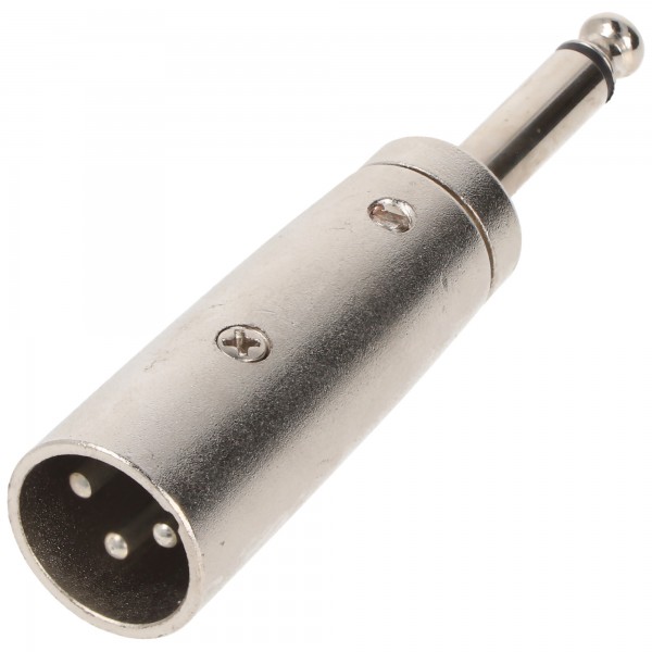 Goobay XLR-adapter, AUX-jackplug 6,35 mm, monostekker naar XLR-stekker - 1x XLR-stekker (3-polig) > 1x 6,35 mm jackplug-stekker (2-polig, mono)