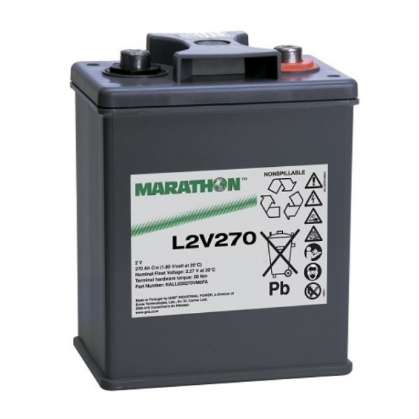 Exide Marathon L2V270 loodbatterij met M8-schroefverbinding 2V, 270000mAh