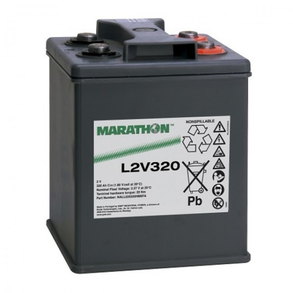 Exide Marathon L2V320 loodbatterij met M8-schroefverbinding 2V, 320000mAh