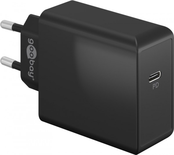 Goobay USB-C™ PD-snellader (65 W) zwart - oplaadadapter met 1x USB-C™-poort (Power Delivery)