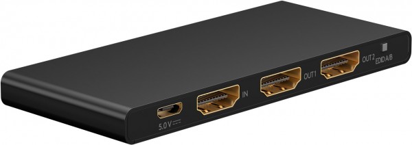 Goobay HDMI™-splitter 1 naar 2 (4K @ 60 Hz) - splitst 1x HDMI™-ingangssignaal naar 2x HDMI™-uitgangen