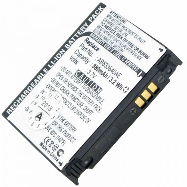 AccuCell-batterij geschikt voor Samsung SGH-G600, AB533640AECSTD, AB533640CU