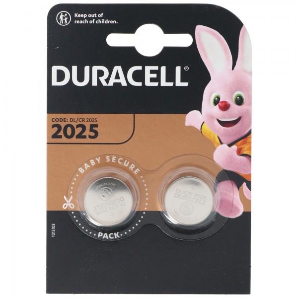Duracell DL2025, CR2025 2-pack blister 3 volt lithiumbatterij