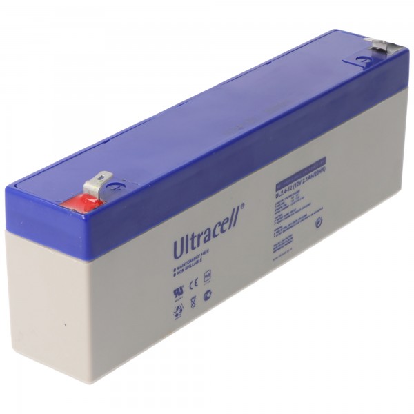 Ultracell UL2.4-12 loodzuurbatterij 12 volt 2,4 Ah, Faston 187, 4,8 mm