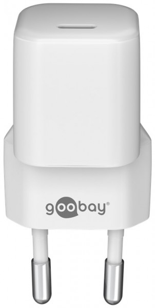 Goobay USB-C™ PD (Power Delivery) snellader nano (20 W) wit - geschikt voor apparaten met USB-C™ (Power Delivery) zoals de iPhone 12