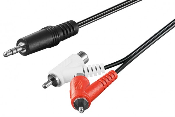 Goobay audio-adapterkabel, 3,5 mm stekker naar cinchstekker/bus - jackplug 3,5 mm stekker (3-polig, stereo) > 2x cinchstekker (audio links/rechts)