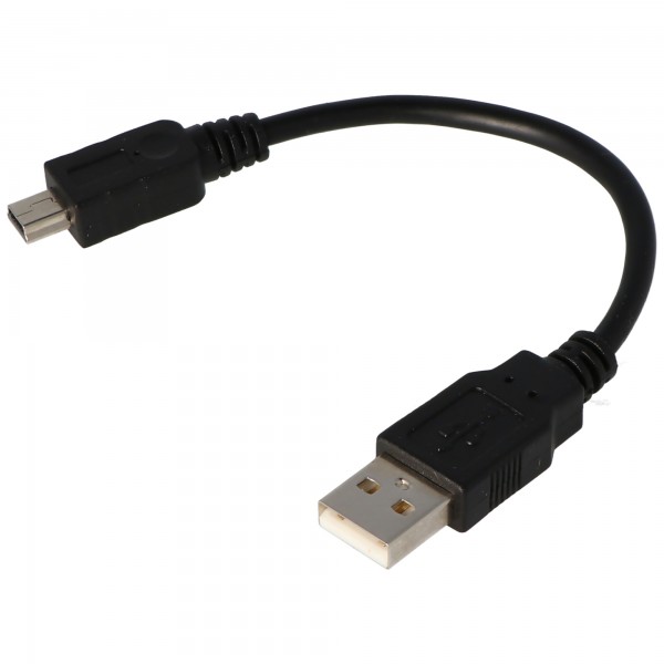 USB 2.0 Hi-Speed-kabel, USB-naar-USB-ministekker, zwart, lengte 15 cm