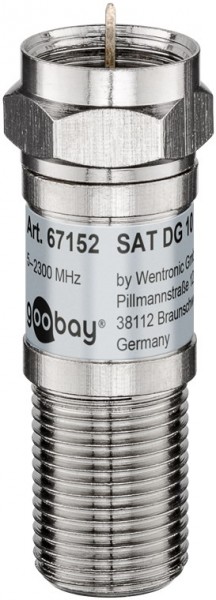Goobay SAT-verzwakker 10 dB - F-connector> F-bus