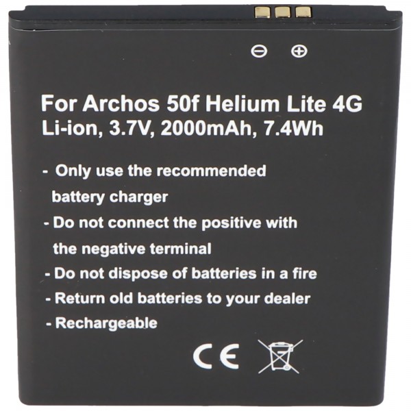 Batterij alleen geschikt voor de Archos AC50FHE batterij AC50FHELI Archos 50f Helium Lite 4G, GX395872