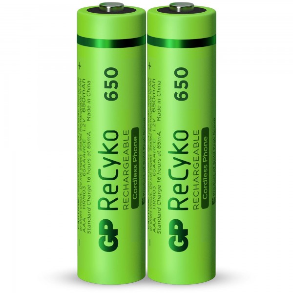 AAA batterij GP NiMH 650 mAh ReCyko DECT 1.2V 2 stuks