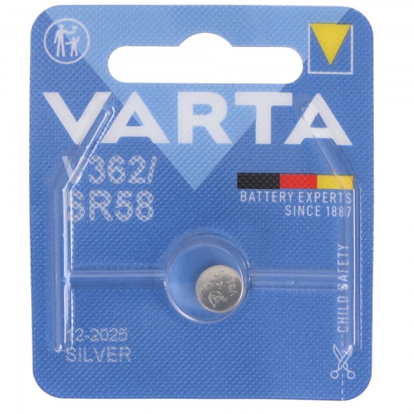 Varta Batterij Zilveroxide, Knoopcel, 362, SR58, 1.55V Elektronica, Retail Blister (1-Pack)