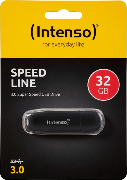 Intenso USB 3.0 stick 32GB, Speed Line, zwart type A, (R) 70MB/s, retail blister