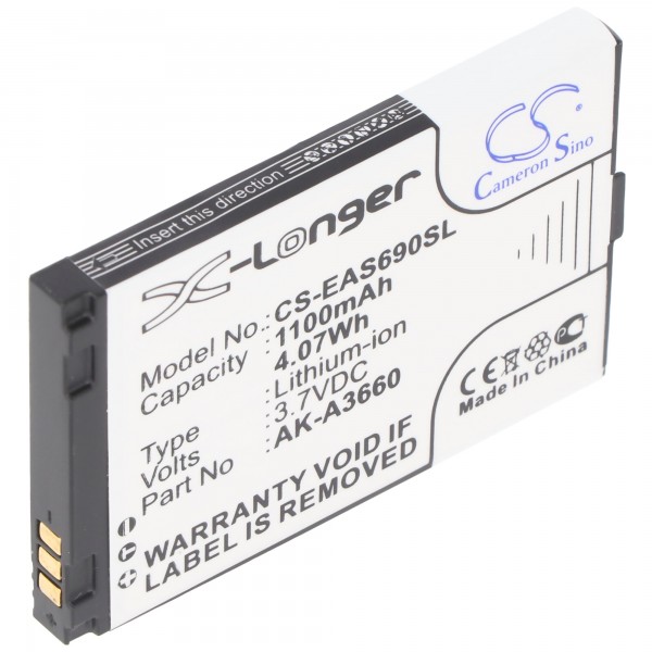AccuCell-batterij geschikt voor Emporia TELME A3620 AK-A3630 batterij