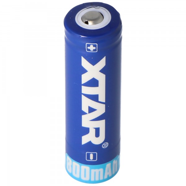 Xtar 14500 - 800 mAh 3,6 V tot 3,7 V beschermde Li-ionbatterij 50,5 x 14,3 mm