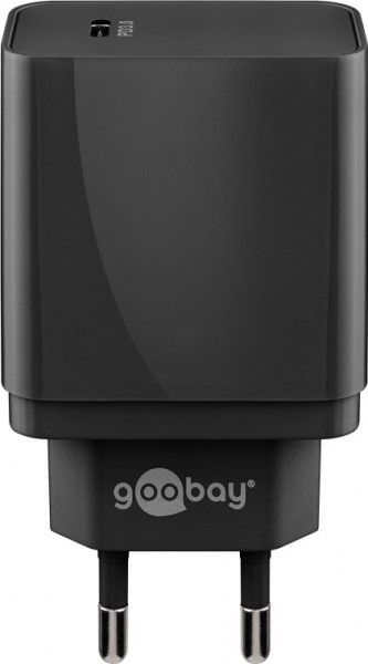 Goobay USB-C™ PD (Power Delivery) snellader (25W) zwart - geschikt voor apparaten met USB-C™ (Power Delivery) zoals Samsung Galaxy S21, S20