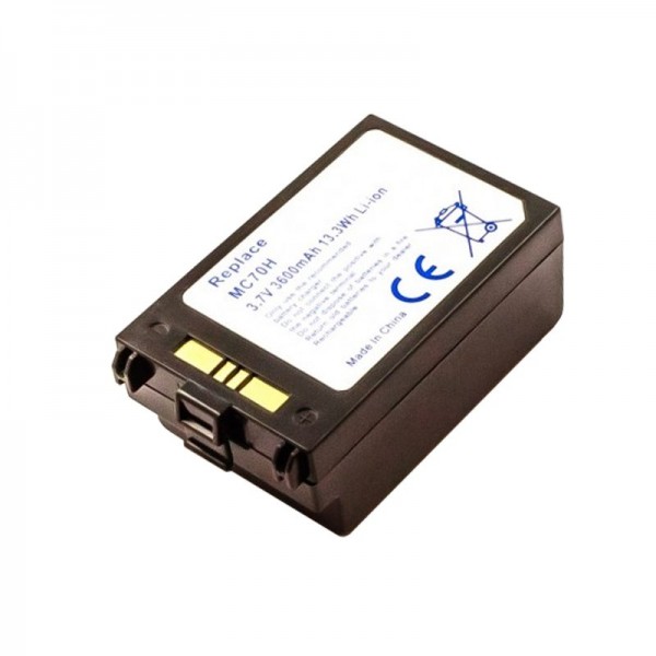 Batterij geschikt voor de Symbol MC70 batterij MC70H, 82-71363-03, 82-71365-01, BTRY-MC70EAB00, 3,7 volt 3800mAh, afmetingen 60,49 x 36,71 x 24,70 mm