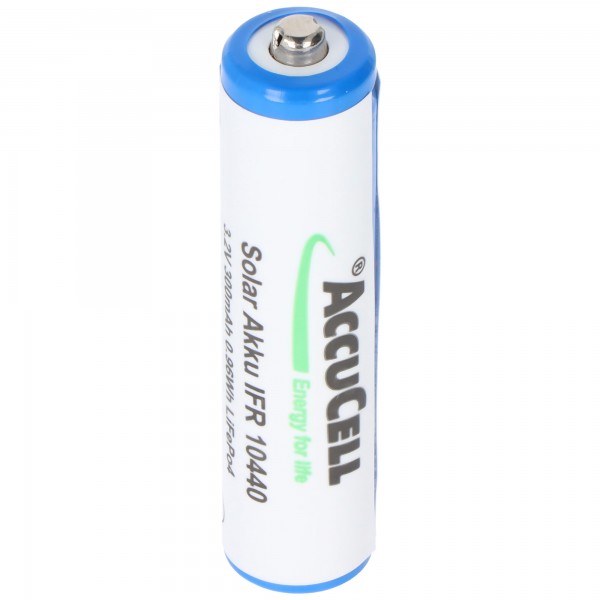 3,2 volt zonnebatterij Lithium IFR 10440 200 mAh LiFePo4-batterij, 3,2 volt batterij AAA Solar met kop onbeschermd 44,1 x 10,1 mm