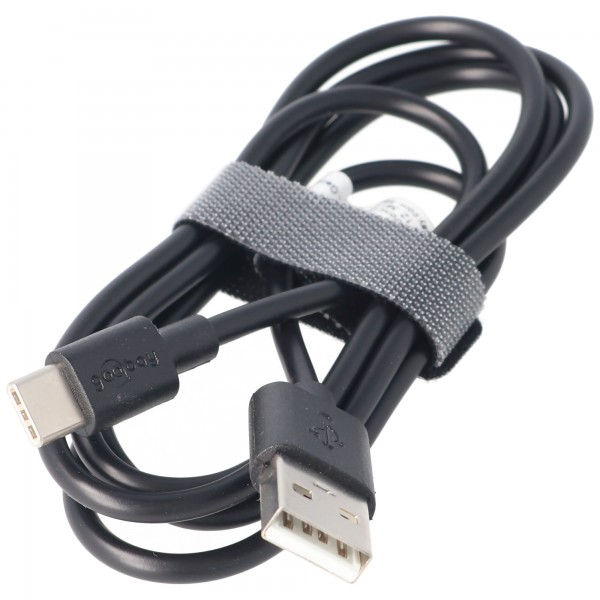 USB-C laad- en synchronisatiekabel voor alle apparaten met USB-C-aansluiting, 1 meter zwart