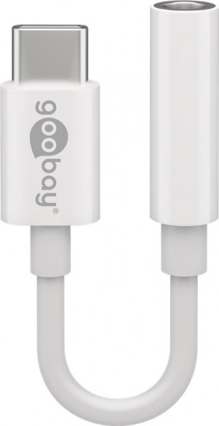 Hoofdtelefoonadapter Audioadapterkabel (passief), USB-C-stekker naar 3,5 mm-aansluiting wit