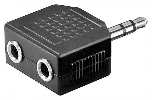 Goobay AUX hoofdtelefoonadapter, 3,5 mm jackplug 1 naar 2 - 1x 3,5 mm jackplug (3-pins, stereo) > 2x 3,5 mm jackplug-koppeling (3-pins, stereo)