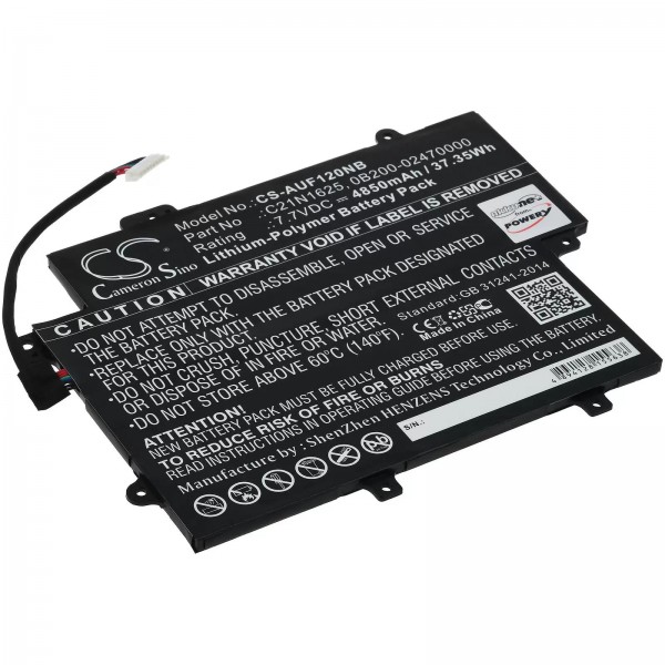 Accu geschikt voor laptop Asus VivoBook Flip 12 TP203NA-BP027TS, type C21N1625 e.a. - 7,7V - 4850 mAh