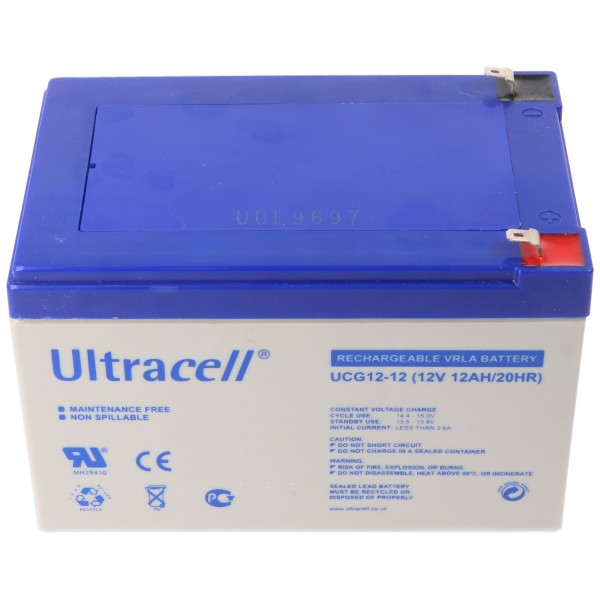 Ultracell UCG12-12 12V 12Ah deep cycle loodzuur AGM loodgelaccu