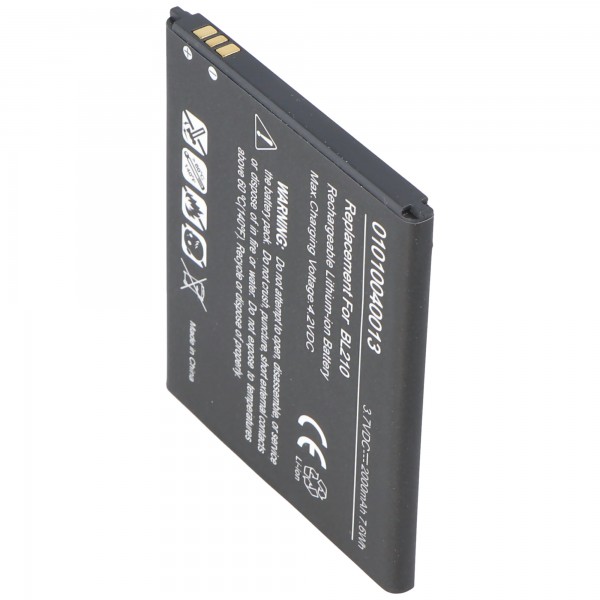 Batterij geschikt voor Lenovo BL210, Li-ion, 3.7V, 2000mAh, 7.6Wh