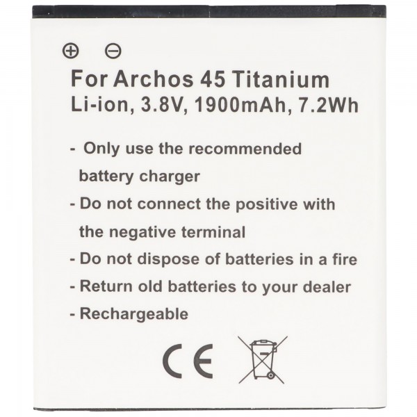 Batterij geschikt voor de Archos 45 Titanium batterij AC45TI