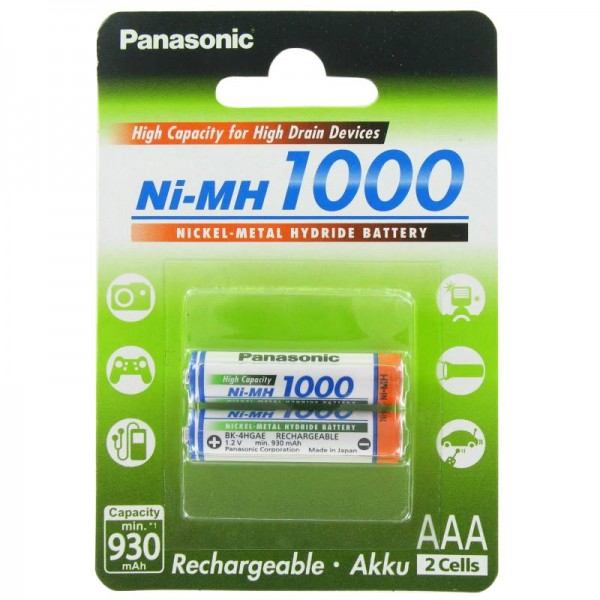 Sanyo-batterij HR-4U Micro / AAA 1000 mAh, F734S0911, nieuwste versie nu van Panasonic (voorheen Sanyo)