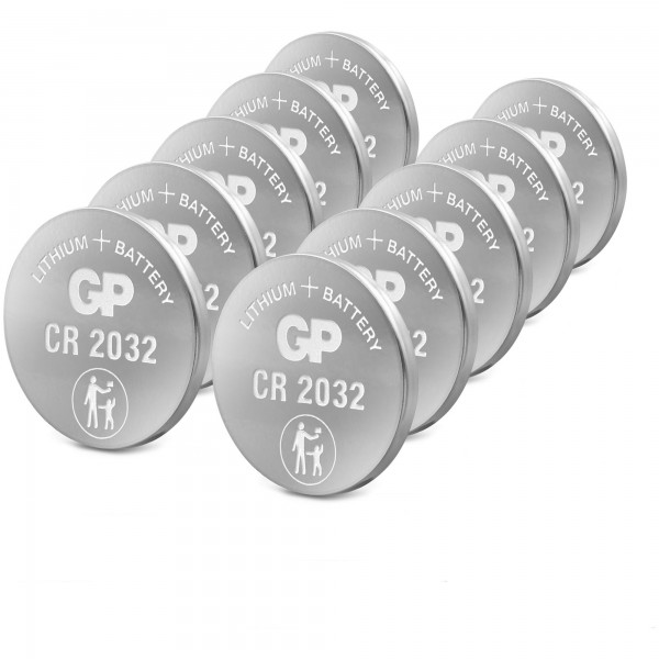 CR2032 GP lithium knoopcel 3V 10 stuks