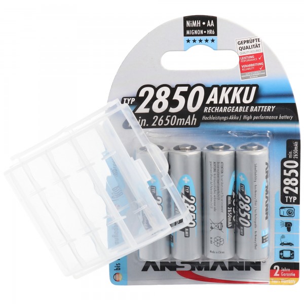 Ansmann NiMH 1.2V AA 2850mAh fotobatterij 5030862 inclusief AccuSafe-batterijbox