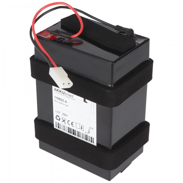 Loodzuurbatterij geschikt voor Welch Allyn Vital Sign Monitor (VSM) 300-serie / Spot 420 / 42NOB / 53NTB / 53NTL / 63NTB (501-0015-01) Type 4200-84 - 6,0 volt 4,5 Ah CE-conform
