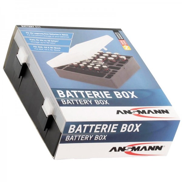 Ansmann accumulator en batterijen opbergdoos voor maximaal 24x AA, 16x AAA, 4x 9V