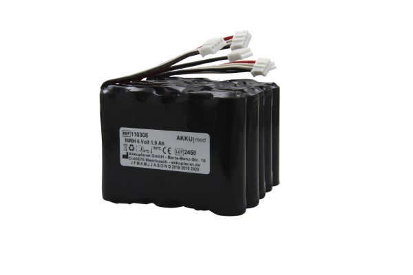 NiMH-batterij (pak van 5) geschikt voor Fresenius-spuitpomp / Injektomat Agilia 6 volt 1,9 Ah CE-conform