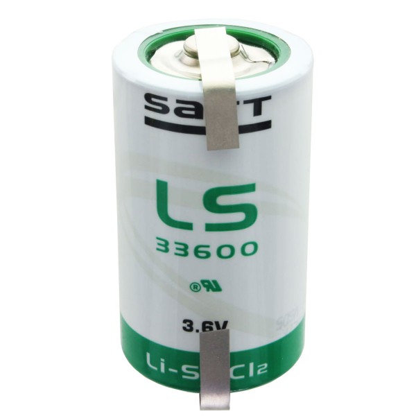 SAFT LS33600 lithiumbatterij 3.6V Primair met soldeerlip U-vorm