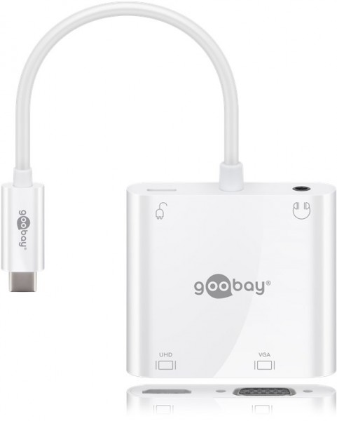 Goobay USB-C™-multipoortadapter HDMI™+VGA+PD 100 W - breidt een USB-C™-apparaat uit met een HDMI™, een 3,5 mm audio- en een VGA-aansluiting