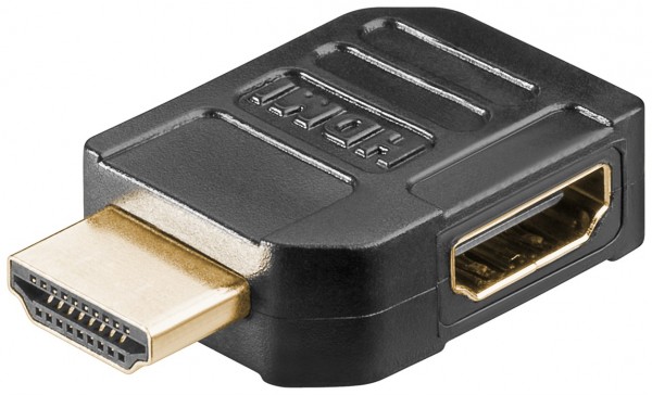 Goobay HDMI™-adapter, verguld - HDMI™-bus (type A) > HDMI™-stekker (type A) 90°