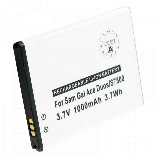 Batterij geschikt voor Samsung Galaxy Ace Plus batterij, Galaxy Mini 2, GT-S6500, GT-S7500, 1200mAh