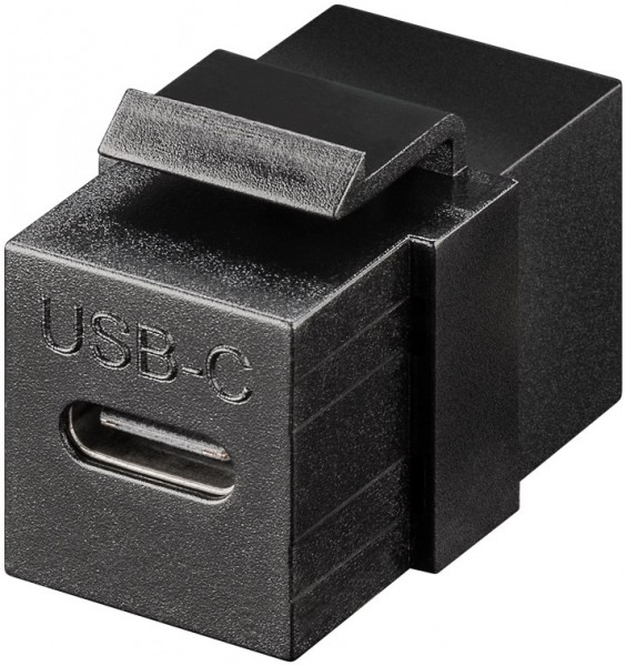 Goobay Keystone-module USB-C™-connector, USB 3.2 Gen 2 (10 Gbit/s), zwart - USB-C™-bus > USB-C™-bus