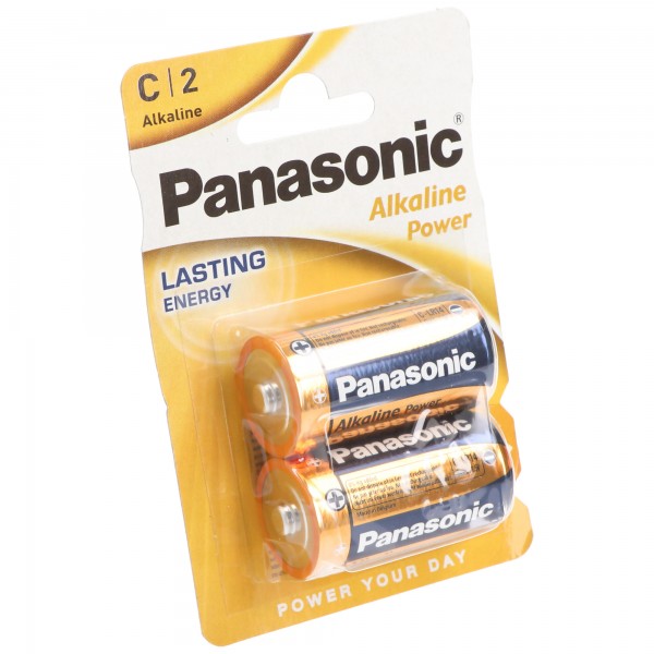 Panasonic Batterij Alkaline, Baby, C, LR14, 1.5V Alkaline Power, Retail Blister (2 stuks)