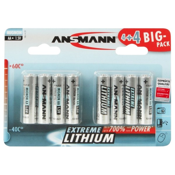 ANSMANN lithiumbatterij Mignon AA / FR6 8-pack