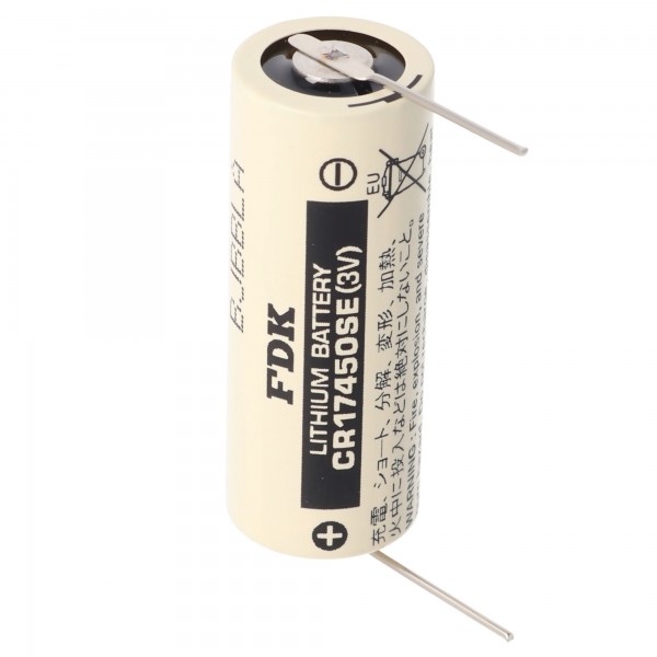 Sanyo lithiumbatterij CR17450SE maat A, met soldeerpad, nieuw van FDK